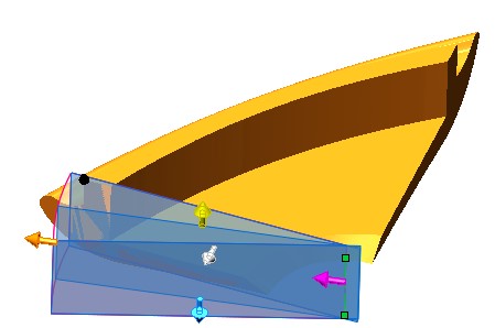 使用线性和点实体切割标准 SOLIDWORKS BREP 实体