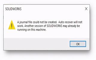 SOLIDWORKS警告提示无法创建日志文件怎么办？