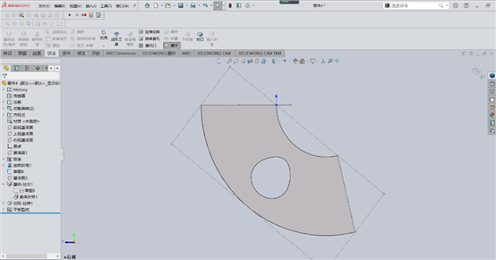 Solidworks钣金绘制斜面上带有直筒的喇叭口